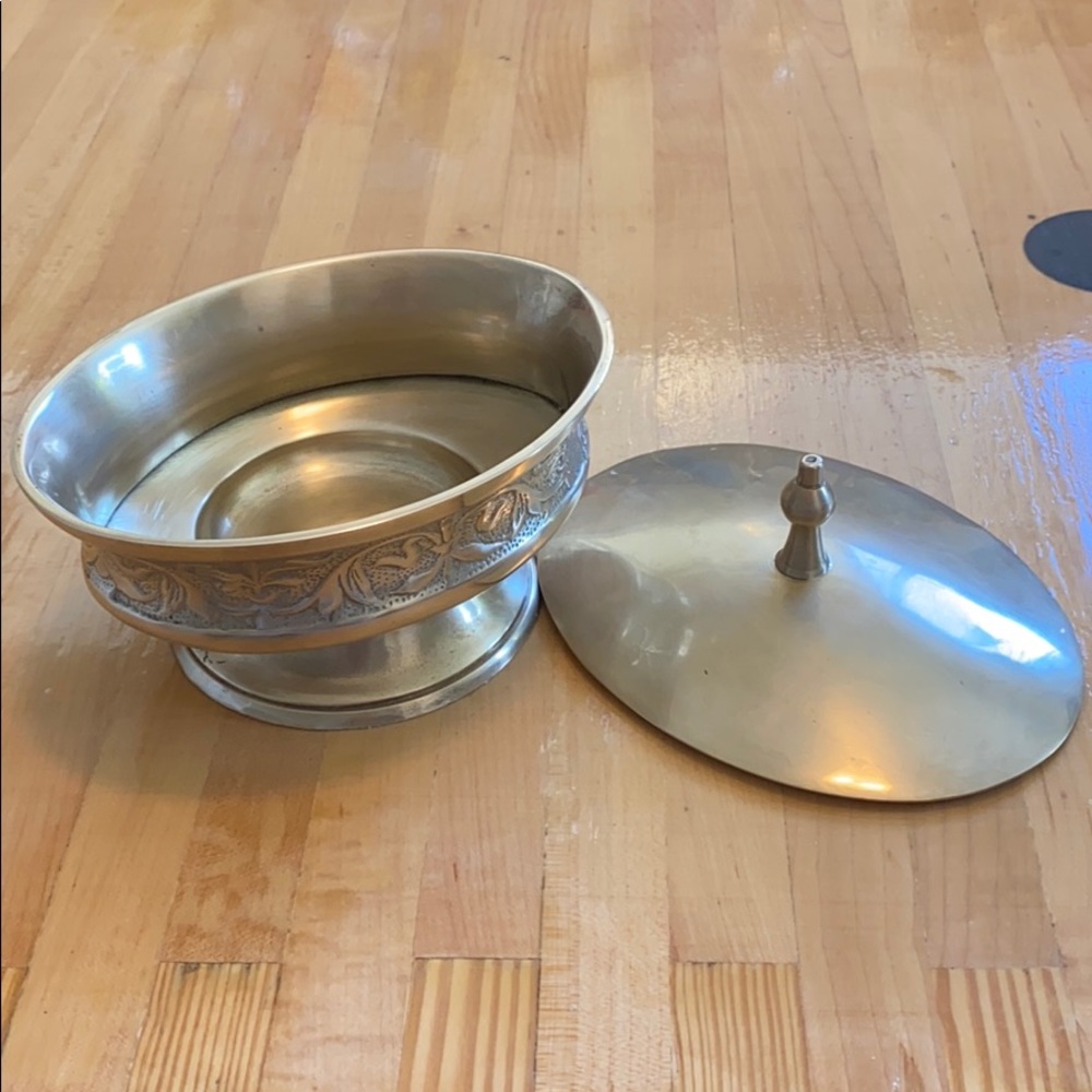 Vintage Bronze Jar with Lid